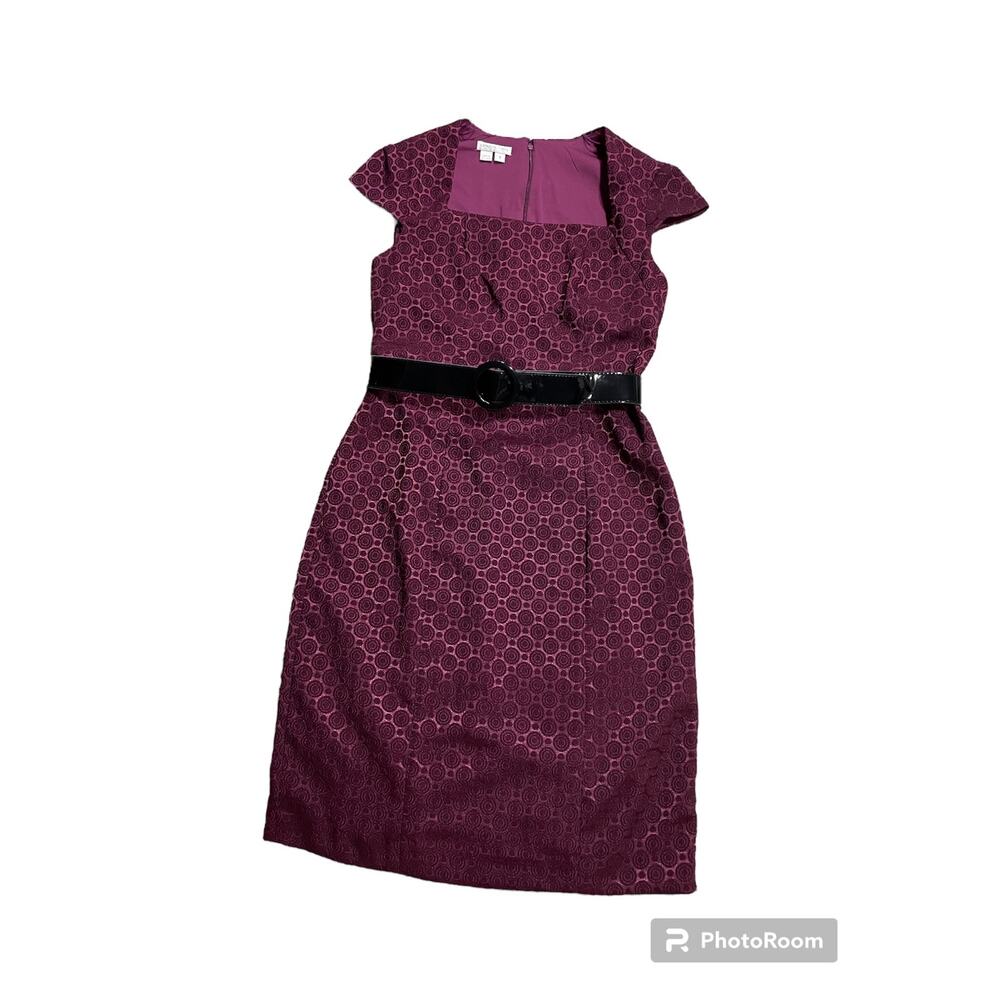 NWT London Times Womens 8 Dress Knee Length Cocktail Fully Lined Purple MSRP$109